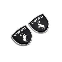 2 vnt. Automobilio Shield Emblema Ženklelis Lipdukas 3D Metalinis Briedžio Logotipas Decal for Volvo XC90 V90 V60 XC60 V40 S80 S60 S90 C40 XC40 V70 XC70 C30 black