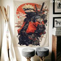 Naruto Cloud Power Wall Tapestry Aesthetic Wall Hanging Printed Fabric Blanket Decorative Tapestries For Bedroom Living Room Home Decor 100cm x 150cm red