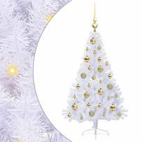 vidaXL Dirbtinė Kalėdų eglutė su 150 LED Balta 120 cm PVC ir Plienas