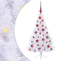 vidaXL Dirbtinė Kalėdų eglutė su 150 LED Balta 120 cm PVC ir Plienas