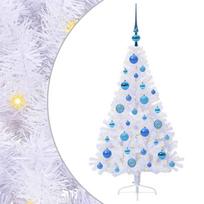 vidaXL Dirbtinė Kalėdų eglutė su 150 LED Balta 120 cm PVC ir Plienas