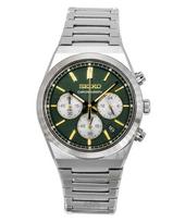Seiko Sport Chronograph Stainless Steel Green Dial Quartz SSB461P1 100M Men's Watch žalia