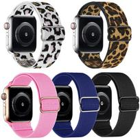 5 Pack Adjustable Slide Buckle Elastic Nylon Watch Band For Apple Watch 38/40/41/S11 42mm For Apple Watch 38 / 40 / 41 / S11 42mm gray