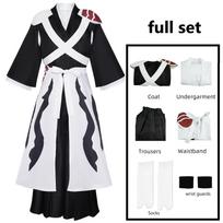 Bleach Ichigo Kurosaki Cosplay Kostiumas, Juodai Baltas Bankai Kimono Stiliaus Apranga Vyrams Helovinas Comic‑Con Vaidmenų Žaidimas XL black