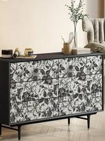 Retro Dark Floral French Style Wallpaper Peel And Stick PVC Black Flower Wall Decor Waterproof Vintage Furniture Cabinet Sticker 40cmx150cm gray