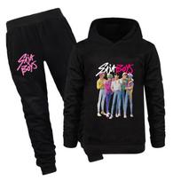 Vaikų drabužių komplektai Kpop Raganų medžioklės grupė Saja Berniukai Vaikų su gobtuvu Hoodie 110 juoda