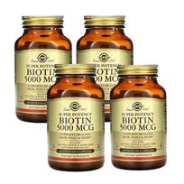 Solgar Super Potency Biotin 5000mcg Vegetable Capsules 100 Tablets 4 pcs