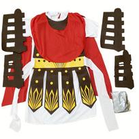 Spartan Warrior Costume Role Play Set Ancient Roman Gladiator Knight Helmet Armor Adult Kids Halloween Cosplay Outfit M raudona