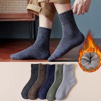 5 poros žieminės vyriškos kojinės verslo naujos klasikinės šiluminės, storos retro sniego laisvalaikio kojinės 5 Pairs gray