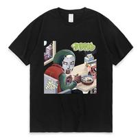 Mf Doom Madlib Madvillain grafiniai marškinėliai, skirti unisex moterims 90-ųjų vintažiniai gotikiniai marškinėliai, dideli hiphopo reperio marškinėliai trumpomis rankovėmis S gray