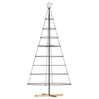 vidaXL Metalinė Kalėdų eglutė su stovu KUOPIO 210 cm Plienas Juoda