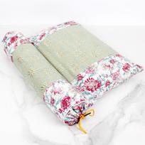 Buckwheat Neck Pillow Set: Summer Cool Cylindrical Rattan Mat for Cervical Support and Detachable Neck Pillow. white