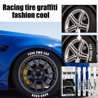 4 Pack White Marker Pen Tire Paint Marker Pen Waterproof Oil Based Car Tire Graffiti Tracing Pen for Auto Rubber Tyre Tread gray