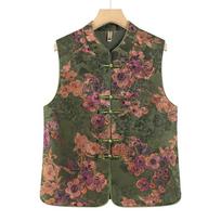 Datang Furen Women's Sleeveless Mandarin Collar Vest for Seniors 5XL black