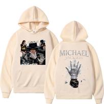 Michael Jackson Pop karalius MJ Gerbėjų dovana Hoodies Vyrams Moterims Klasikiniai Hip Hop Pop muzikos Megztiniai Oversized Unisex Harajuku aukštos kokybės S white