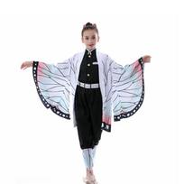 Anime Demon Slayer: Tsuyuri Kanawo Kamado Nezuko Cosplay mergaičių ir berniukų kimono vaidmenų žaidimo kostiumų vaikams rinkinys 130cm white