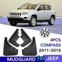 For jeep Compass 2011- 1.3T 1.4T 2.0L 2.4L Fender Mud Flap Guards Splash Mudflaps Car Accessories Mudguards Front Rear 4pcs 2011-2016 black