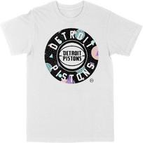NBA Detroit Pistons Retro Shapes Logo White T-Shirt XL balta