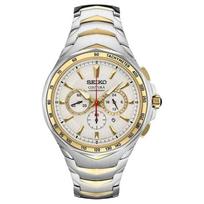 SEIKO 100 meters waterproof Quartz Steel Strap 45.5mm men's watch white dial SRWZ24 mėlyna