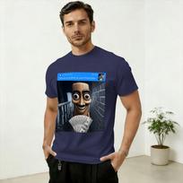 There is Motion at Your Front Door Tung Sahur Tuff Meme TShirt Unisex O Neck Cotton T Shirt Short Sleeve New Arrival Clothing L blue