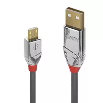Lindy 0.5m USB 2.0 Type A – Micro-B laidas, Cromo Line, 0.5 m, USB A, Micro-USB B, USB 2.0, 0.48Gbit/s, pilka