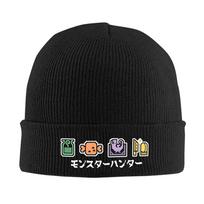 Game Monster Hunter Wilds Knit Hat  Beanie Hats Outdoor Sport Warm Adult Unisex Bonnet Hats Winter Graphic Y2K Cool Caps One Size black