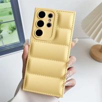 Soft Down Jacket Case For Samsung Galaxy S23 S24 S25 Ultra S22 S21 FE S20 A50 A51 A52 A53 A54 A55 Note 20 Ultra Candy Color Case S23 Plus beige