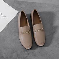 Tos pačios arklio sagties loafers, skirtas moteriškiems, britiško stiliaus vieno pedalo plokščiapadžiui mažiems odiniams batams, skirtiems dideliems dydžiams. 39 chaki