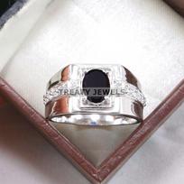 Black Onyx Oval Cut Gemstone With 925 Sterling Silver Ring For Men's #A827 JL375666927189 4-16 US