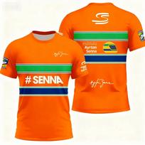 Ayrton Senna No.12 racing car 3D printed summer sports casual breathable men's and women's short sleeved T-shirt 6XL green