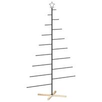 vidaXL Metalinė Kalėdų eglutė su stovu KUOPIO 210 cm Plienas Juoda