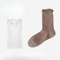 Fall and Winter Merlot Flower Bud Dotted Mid-calf Socks for Children, Early Autumn Pile-up Socks 1 pair kava