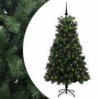 vidaXL Dirbtinė eglutė su lankstomomis šakomis ir bumbulais 180 cm