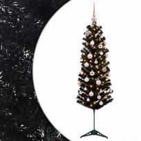 vidaXL Dirbtinė siaura kalėdinė eglutė su žaisliuku 120 cm 150 LED