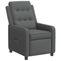 vidaXL Atlošiamasis fotelis Tamsiai pilka 65 x 93 x 102 cm Audinys