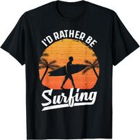 Cool Surf Art For Men Women Surfing Retro Surfer Sunset T-Shirt L įvairiaspalvis