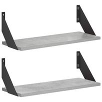 vidaXL Sieninės lentynos 2 vnt. Betono pilka 50 x 20 x 17 cm
