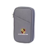 1 vnt. automobilio emblemos laikymo krepšys USB įkroviklio laidas Ausinių dėžutė Porsche Panamera Cayenne Taycan 911 718 Macan Carrera-GT 928 968 pilka