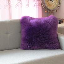 Sandėlyje Pūkuotas dirbtinio vilnos ilgo plauko pliušinis pagalvės užvalkalas sofai ar lovai 50x50 cm Single-sided Plush Cover violetinė