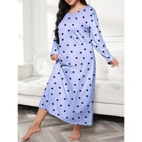 Women's Fashion Long Sleeve U-Neck Loose Casual Dresses Nightdresses clothes sale XXL white
