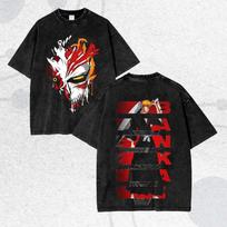 Bleach Ichigo Kurosaki Bankai Anime Graphic T Shirt Black Front Back Tee M black