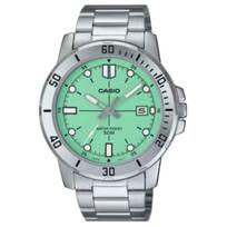 Casio 50M Waterproof Quartz Movement Stainless Steel Watch Green Dial Men watches MTP-VD01D-3E1V Green Dial white