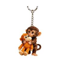 1/2Pcs Keychain Punch The Little Monkey Charm Key Chain Bag Keys Desk Decoration Mini Key Holder Backpack Accessory 1pc A brown