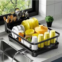 Stainless Steel Countertop Dish Drying Rack yellow
