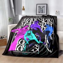 Måneskin Damiano David ROCK ROLL MUSIC Plush Blanket,Suitable for The Living Room and Bedroom, Warm and Soft. 75x90cm purple