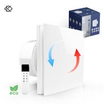 KCvents Sieninis ištraukiamasis ventiliatorius 100/150 mm, atbulinės eigos, su nuotolinio valdymo pultu, skirtas vonios kambariui, virtuvei, namams, palėpei EU white