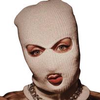 Balaclava Hat Horrid Skull Cap Crocheted Hat for Women Men Cosplay Picture Props smėlis