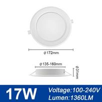 2 vnt./daug LED lubinis šviestuvas 110V 220V lubinis šviestuvas 17W 20W 24W įleidžiamas LED lubinis šviestuvas apvalus panelinis šviestuvas prožektorius patalpų apšvietimui AC100V-240V&Warm White