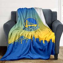 Golden State Warriors Print Flannel Blanket High Quality Warm Comfortable Cover for All Seasons Perfect for Gifts Home Decor 80cm x 120cm yellow