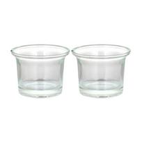 Glass Bird Feeder Cups, Feeder Replacement Bowls, 2.44 Inch Weatherproof Glass Bowl for Hummingbird & Finch, Outdoor Hanging Feeder Accessory & Candle 2pcs white